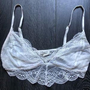Honey punch white lace bralette